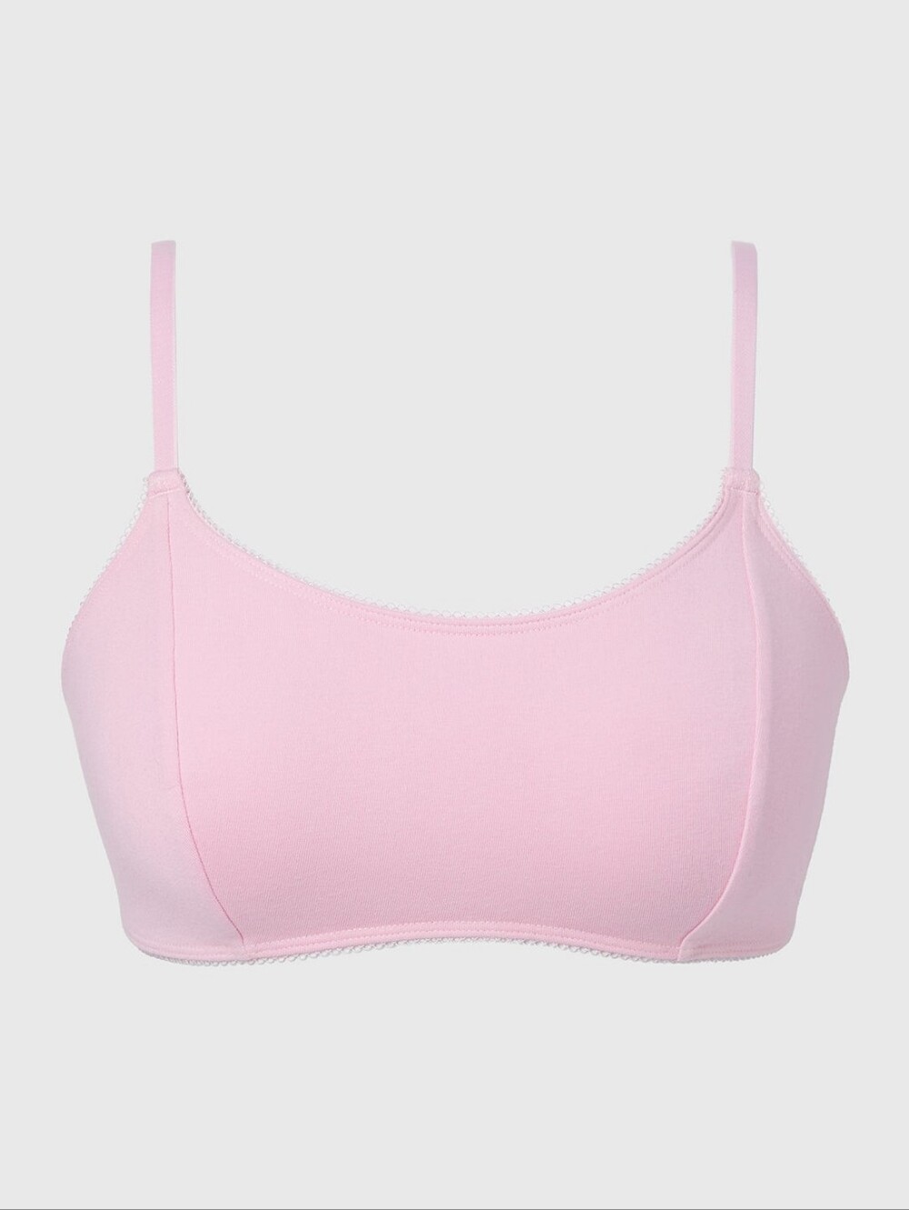 New With Tags Size Medium Scoop Neck Cotton Bralette With Picot Trim